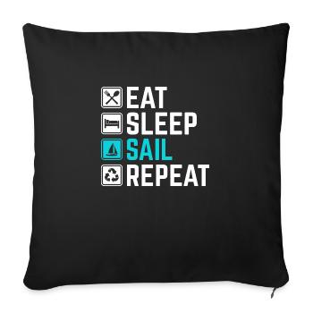 sailing sailing sailing boat - Sofa pillowcase 17,3'' x 17,3'' (45 x 45 cm) - black - Front