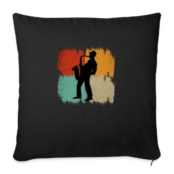 Saxophone Music Instrument Saxophone Saxophonist - Sofa pillowcase 17,3'' x 17,3'' (45 x 45 cm) - black - Front