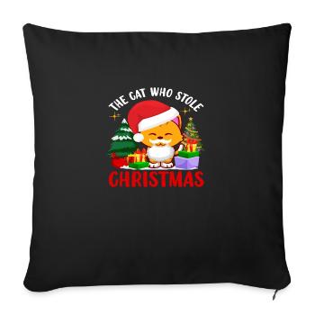 The Cat who stole Christmas - Sofa pillowcase 17,3'' x 17,3'' (45 x 45 cm) - black - Front
