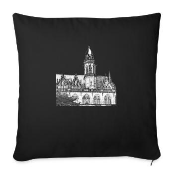 Church (painted) - Sofa pillowcase 17,3'' x 17,3'' (45 x 45 cm) - black - Front