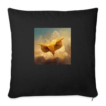 Aufsteigender Goldener Vogel - Sofakissenbezug 45 x 45 cm - Schwarz - Vorne