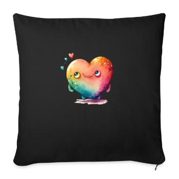 Mon coeur - Housse de coussin décorative 45 x 45 cm - noir - Devant