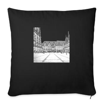 Prinzipalmarkt in Münster Drawing - Sofa pillowcase 17,3'' x 17,3'' (45 x 45 cm) - black - Front