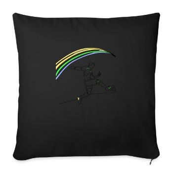 Footballers with a rainbow background - Sofa pillowcase 17,3'' x 17,3'' (45 x 45 cm) - black - Front