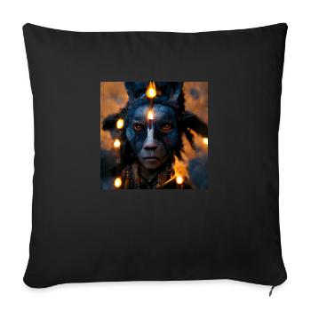 Schamane 4 - Sofakissenbezug 45 x 45 cm - Schwarz - Vorne