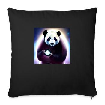 Un panda pour tous les cœurs - Housse de coussin décorative 45 x 45 cm - noir - Devant