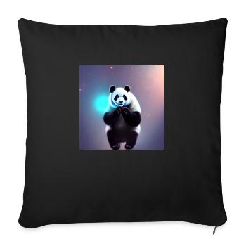 Un panda pour tous les cœurs - Housse de coussin décorative 45 x 45 cm - noir - Devant