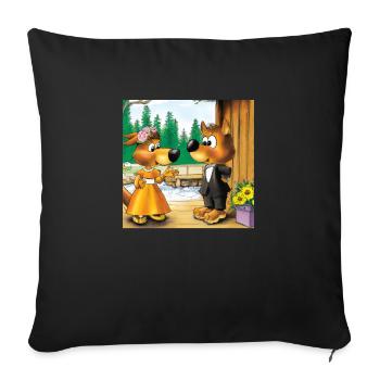 Wedding of the Foxes - Sofa pillowcase 17,3'' x 17,3'' (45 x 45 cm) - black - Front