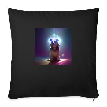 Le chien de l’univers - Housse de coussin décorative 45 x 45 cm - noir - Devant