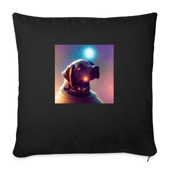 Le chien de l’univers - Housse de coussin décorative 45 x 45 cm - noir - Devant
