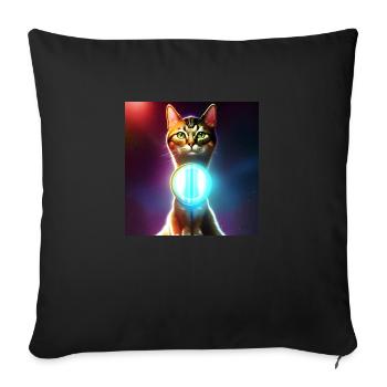 The Universe Cat - Sofa pillowcase 17,3'' x 17,3'' (45 x 45 cm) - black - Front