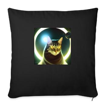 The Universe Cat - Sofa pillowcase 17,3'' x 17,3'' (45 x 45 cm) - black - Front