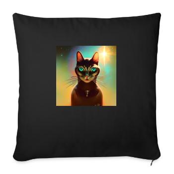 The Universe Cat - Sofa pillowcase 17,3'' x 17,3'' (45 x 45 cm) - black - Front