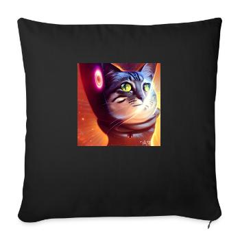 The Universe Cat - Sofa pillowcase 17,3'' x 17,3'' (45 x 45 cm) - black - Front