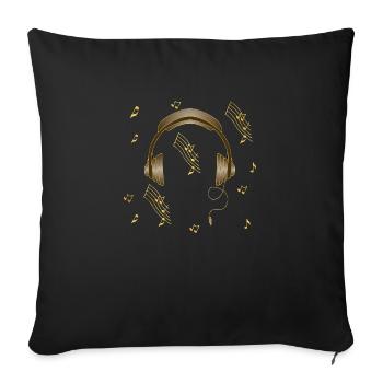Earphone - Sofa pillowcase 17,3'' x 17,3'' (45 x 45 cm) - black - Front