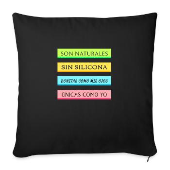 Sie sind natürlich und silikonfrei 1 - Sofakissenbezug 45 x 45 cm - Schwarz - Vorne