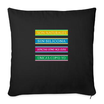 They are natural and silicone-free 2 - Sofa pillowcase 17,3'' x 17,3'' (45 x 45 cm) - black - Front
