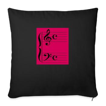 Clefs musicales - Housse de coussin décorative 45 x 45 cm - noir - Devant