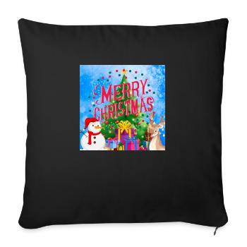 Joyeux Noël, Noël - Housse de coussin décorative 45 x 45 cm - noir - Devant