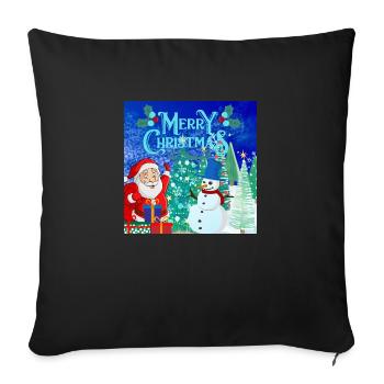 Joyeux Noël, Noël - Housse de coussin décorative 45 x 45 cm - noir - Devant