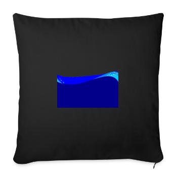Dark Blue Wave Background - Sofa pillowcase 17,3'' x 17,3'' (45 x 45 cm) - black - Front