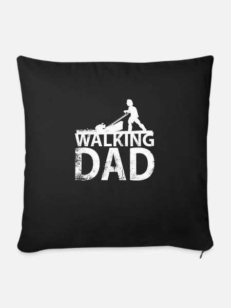 Walking dad cutting grass - Sofakissenbezug 45 x 45 cm - Schwarz