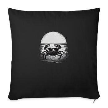 Coucher de soleil sur la plage avec du crabe élégant - Housse de coussin décorative 45 x 45 cm - noir - Devant