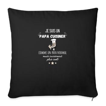 papa cuisinier cool - Housse de coussin décorative 45 x 45 cm - noir - Devant