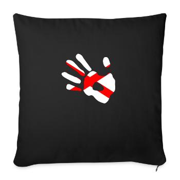 St Patricks Flag Hand Print Silhouette - Sofa pillowcase 17,3'' x 17,3'' (45 x 45 cm) - black - Front