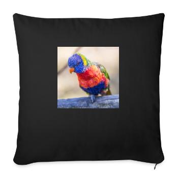Rainbow lorikeet (Allfarblori, Trichoglossus) - Sofa pillowcase 17,3'' x 17,3'' (45 x 45 cm) - black - Front