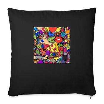 Kunstwerk - Sofakissenbezug 45 x 45 cm - Schwarz - Vorne
