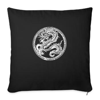 fernöstliches Drachen Emblem - Sofakissenbezug 45 x 45 cm - Schwarz - Vorne