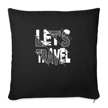 backpacking hiking far away countries geek - Sofakissenbezug 45 x 45 cm - Schwarz - Vorne
