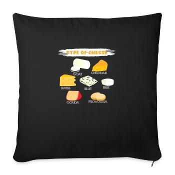 Type of Cheese - Sofa pillowcase 17,3'' x 17,3'' (45 x 45 cm) - black - Front