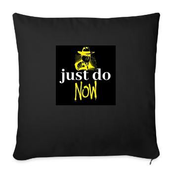 Just do Now - Housse de coussin décorative 45 x 45 cm - noir - Devant
