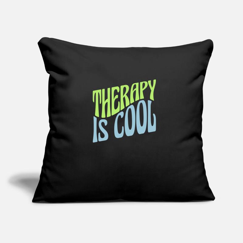 therapy is cool Zitat Sofakissenbezug 45 x 45 cm