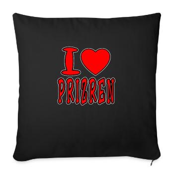 Prizren, Kosovo, Shiptar, Kosovar, Shiprija, Tiran - Sofa pillowcase 17,3'' x 17,3'' (45 x 45 cm) - black - Front
