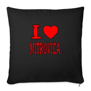 Mitrovica, Kosova, Prizren, Shiptar, Albanians - Sofa pillowcase 17,3'' x 17,3'' (45 x 45 cm) - black - Front