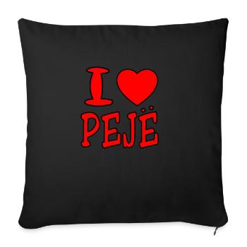 Peja, Kosova, Prizreni, Prishtina, Shiptar - Sofa pillowcase 17,3'' x 17,3'' (45 x 45 cm) - black - Front