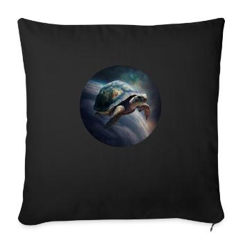 Mother earth is slowly floating through universe - Sofa pillowcase 17,3'' x 17,3'' (45 x 45 cm) - black - Front