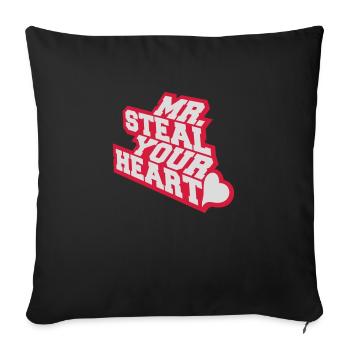 mr steal your heart - Sofa pillowcase 17,3'' x 17,3'' (45 x 45 cm) - black - Front