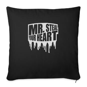 Monsieur vole votre cœur - Housse de coussin décorative 45 x 45 cm - noir - Devant