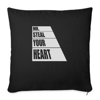 Mr steal your heart - Sofa pillowcase 17,3'' x 17,3'' (45 x 45 cm) - black - Front