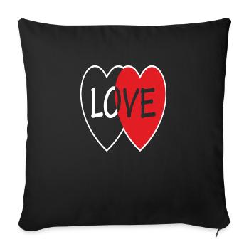 J’adore la Saint-Valentin - Housse de coussin décorative 45 x 45 cm - noir - Devant