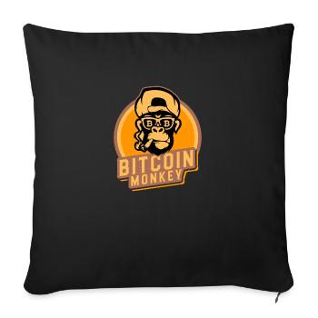 Bitcoin Monkey - Sofa pillowcase 17,3'' x 17,3'' (45 x 45 cm) - black - Front