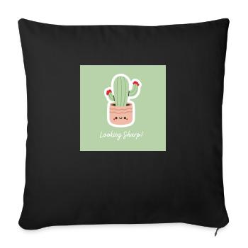 Looking Sharp! - Sofa pillowcase 17,3'' x 17,3'' (45 x 45 cm) - black - Front
