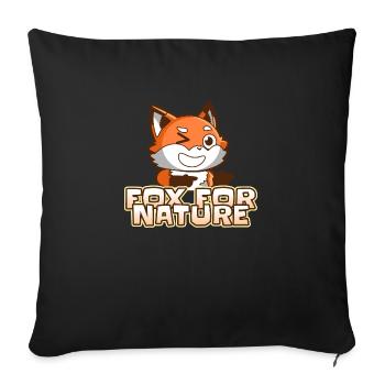 Fox for Nature ;) - Sofakissenbezug 45 x 45 cm - Schwarz - Vorne