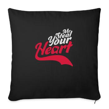 Mr steal your heart - Sofa pillowcase 17,3'' x 17,3'' (45 x 45 cm) - black - Front