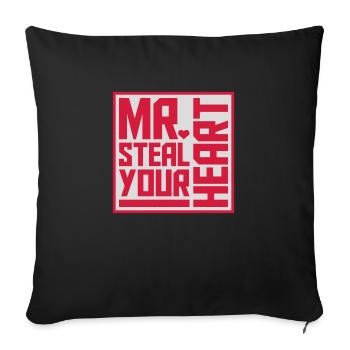 Mr steal your heart - Sofa pillowcase 17,3'' x 17,3'' (45 x 45 cm) - black - Front