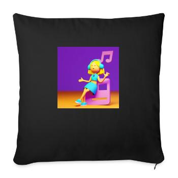 FUNNY MUSIC ILLUSTRATION - Sofa pillowcase 17,3'' x 17,3'' (45 x 45 cm) - black - Front